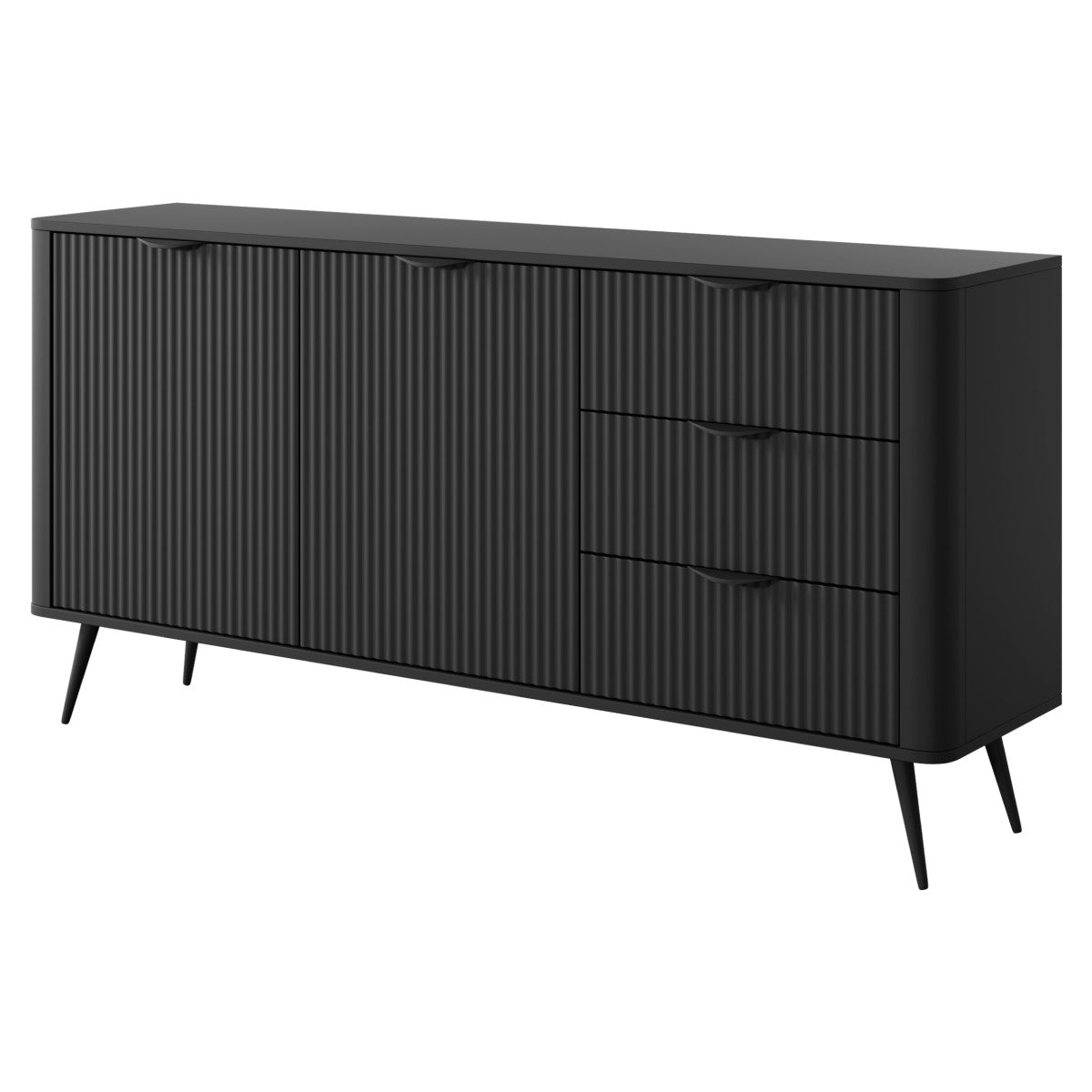 Kumode Lanti 163/81/38 cm melns - N1 Home