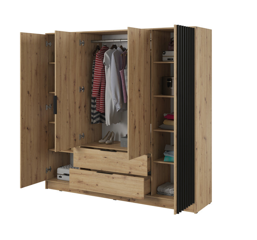 Skapis 4D NEKO 206/200/51 cm ozols - N1 Home