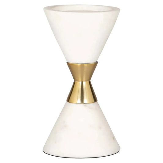 Svečturis Jurre white Richmond Interiors 18/9,5/9,5 cm balts/zelts - N1 Home