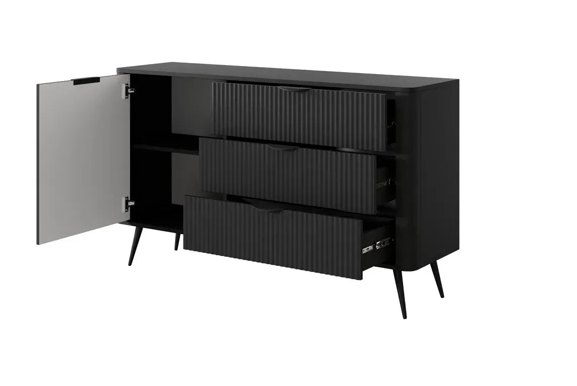 Kumode Lanti 138/81/38 cm melns - N1 Home