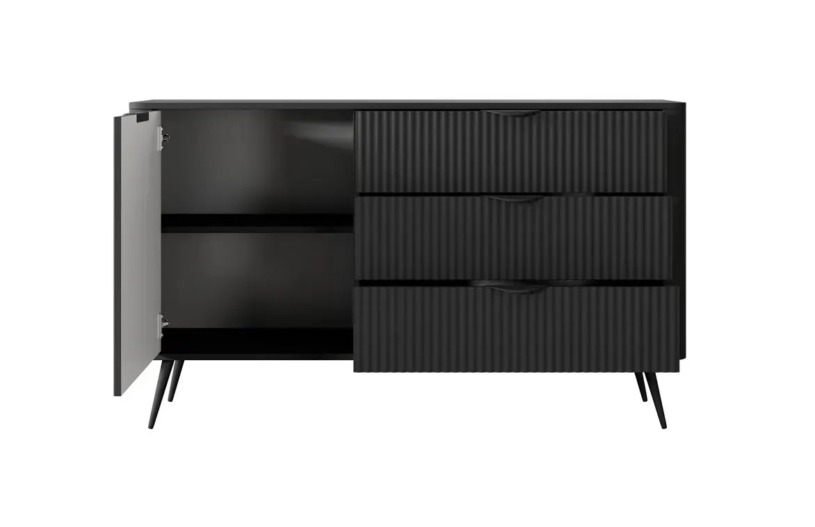 Kumode Lanti 138/81/38 cm melns - N1 Home