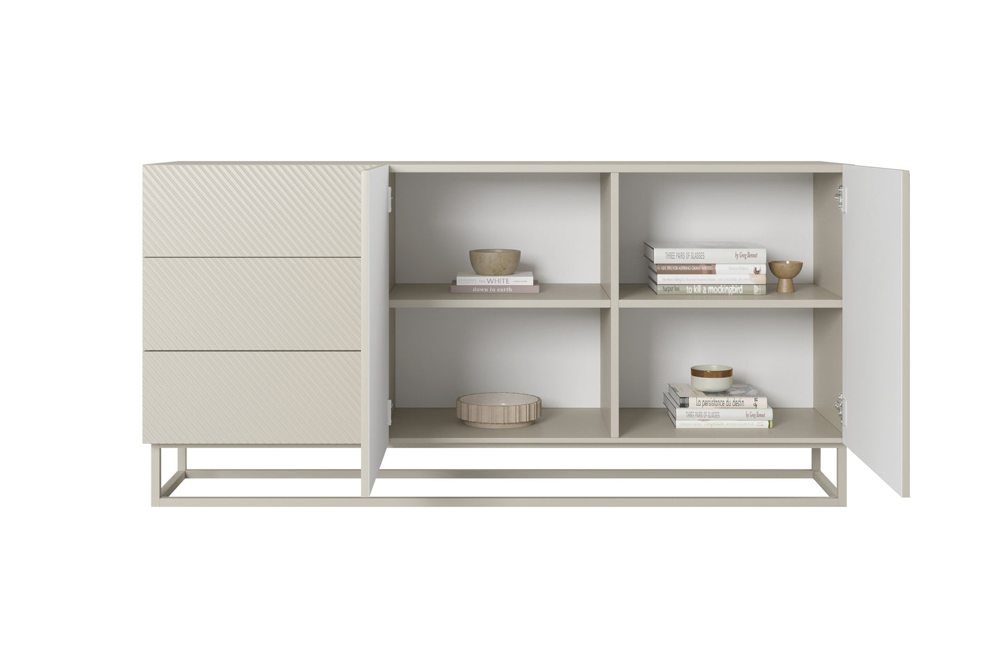 OSLO kumode un metāla kājas 167/81/43 cm kašmirs/kašmirs - N1 Home