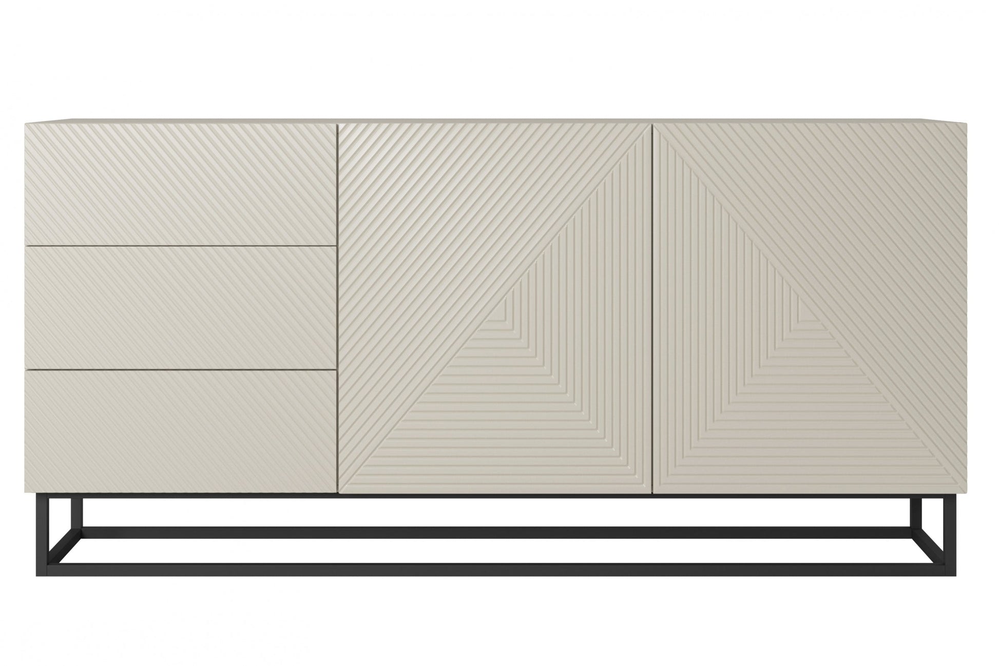 OSLO kumode un metāla kājas 167/81/43 cm kašmirs/melns - N1 Home