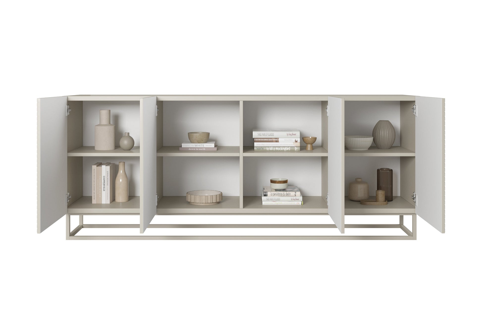 OSLO kumode ar metāla kājām 200/81/43 cm kašmirs/kašmirs - N1 Home