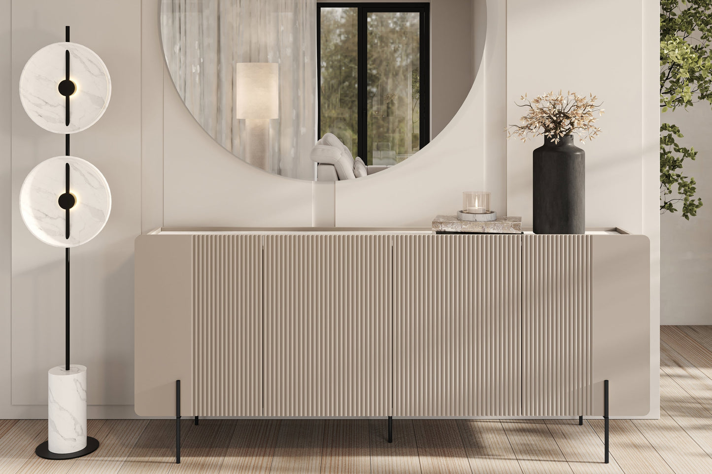 Kumode Dersi 200/87/42 cm kašmirs/melns - N1 Home