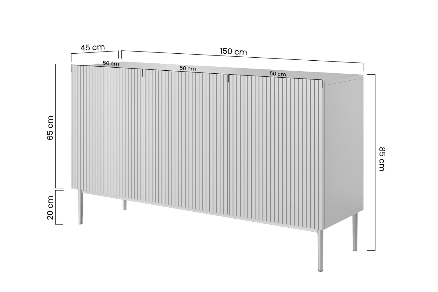 Kumode AUSTIN 150/85/45 cm kašmirs/zelts kājas - N1 Home