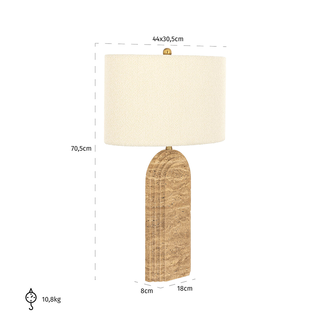 Galda lampa Richmond Interiors Nila 70/44/30,5 cm bēšs - N1 Home