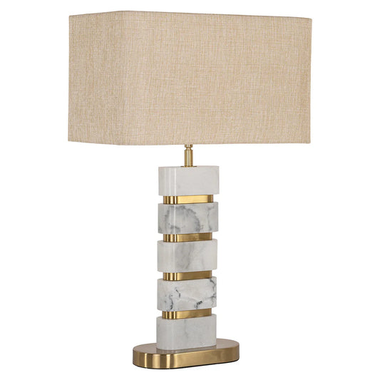 Galda lampa Richmond Interiors Lenore 64/40/24 cm zelts/balts - N1 Home