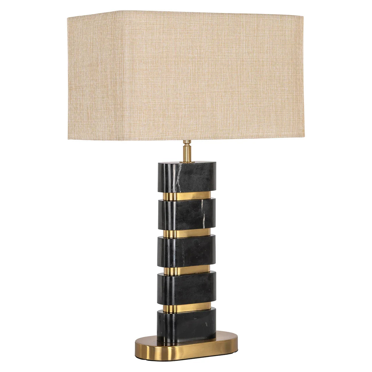 Galda lampa Richmond Interiors Lenore 64/40/24 cm melns/zelts - N1 Home