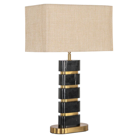 Galda lampa Richmond Interiors Lenore 64/40/24 cm melns/zelts - N1 Home