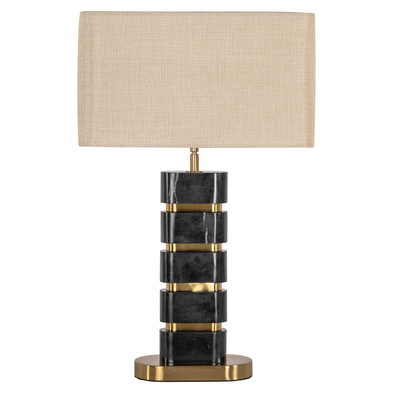 Galda lampa Richmond Interiors Lenore 64/40/24 cm melns/zelts - N1 Home