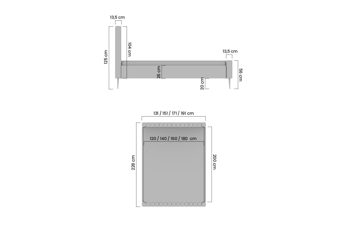Gulta Austin zelta  kājas 120; 140; 160; 180/200 cm Perfect Harmony 07 - N1 Home