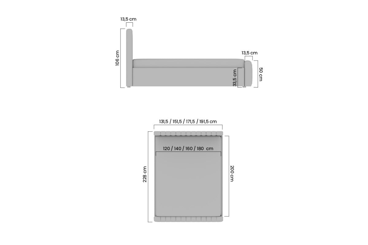 Gulta Austin ar konteineru 120; 140; 160; 180/200 cm Raven 22 - N1 Home