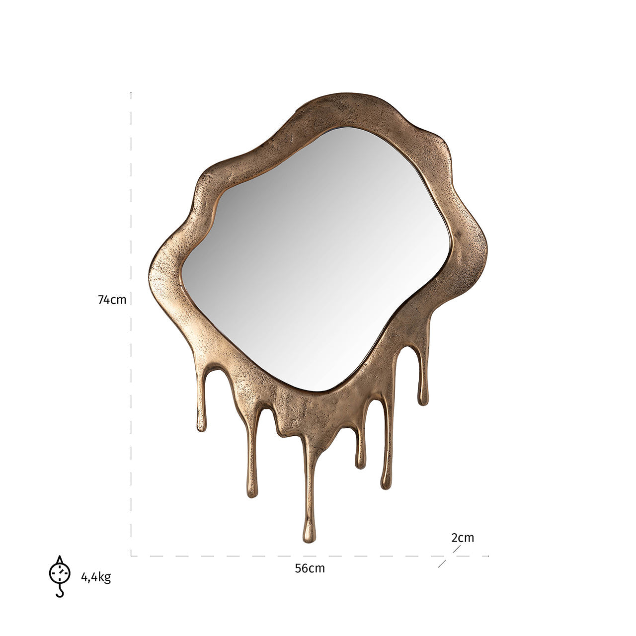 Spogulis Richmond Interiors Drops 74/56/2 cm zelts - N1 Home