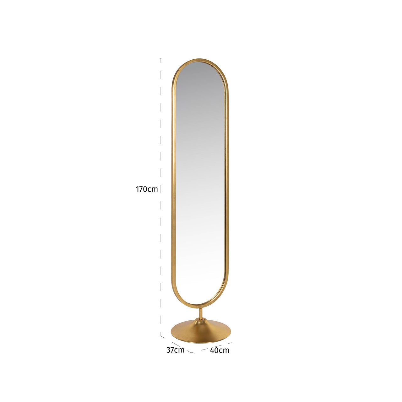 Spogulis Richmond Interiors Moya 170/40/37 cm zelts - N1 Home