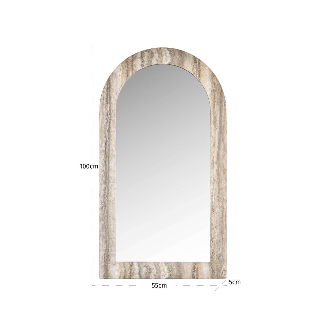 Spogulis Calvo Richmond Interiors 55/100/3 cm grey faux travertine