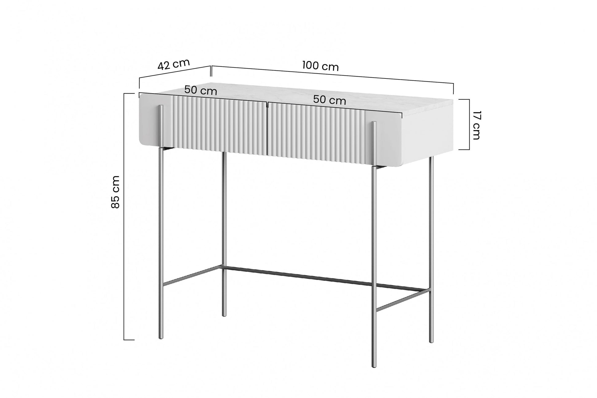 Konsole Dersi 100/85/42 cm kašmirs/melns - N1 Home
