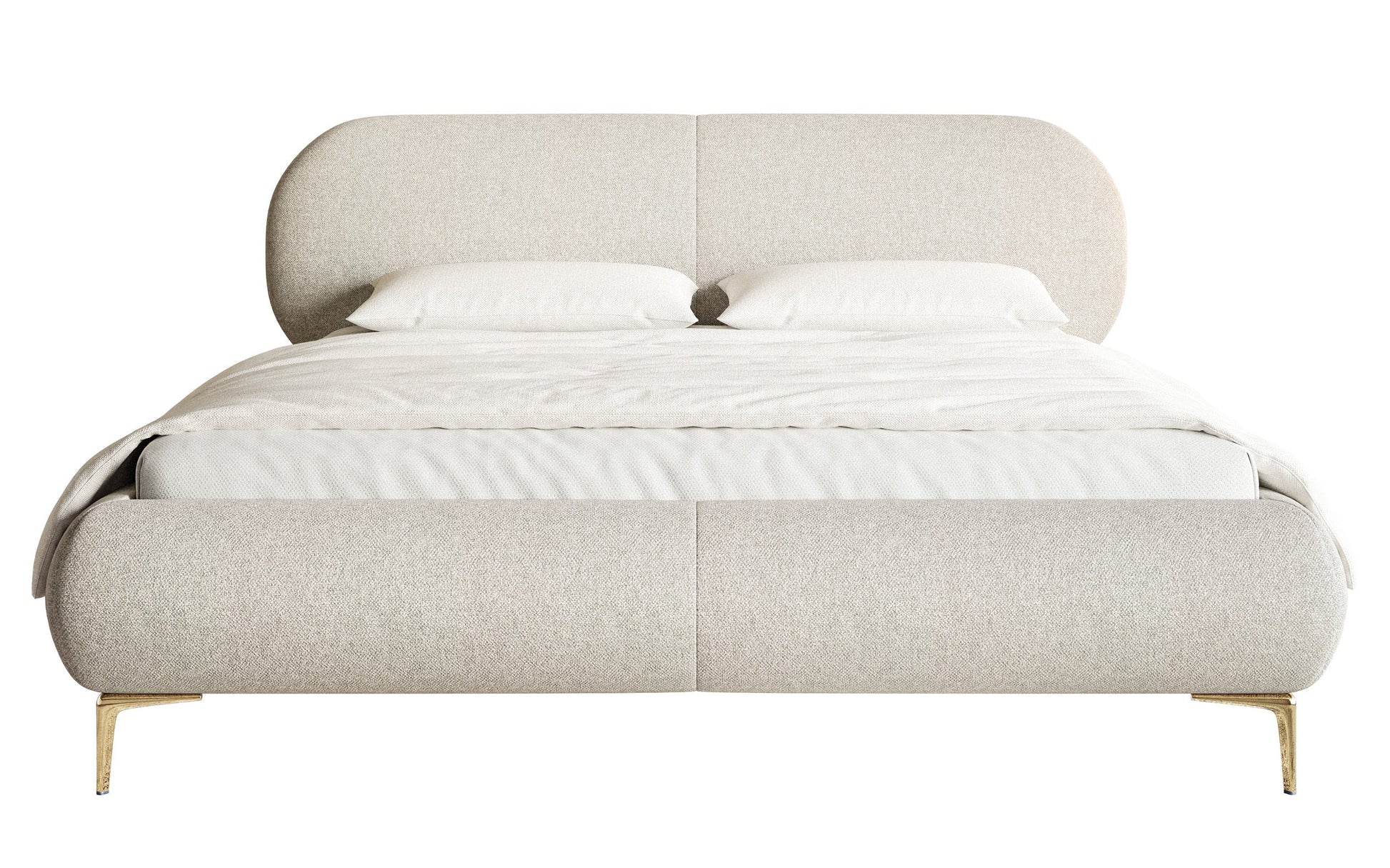 Gulta ar konteineru Valeo 140/160/180x 200 cm Toronto 01 (Lech), zelta kājas - N1 Home