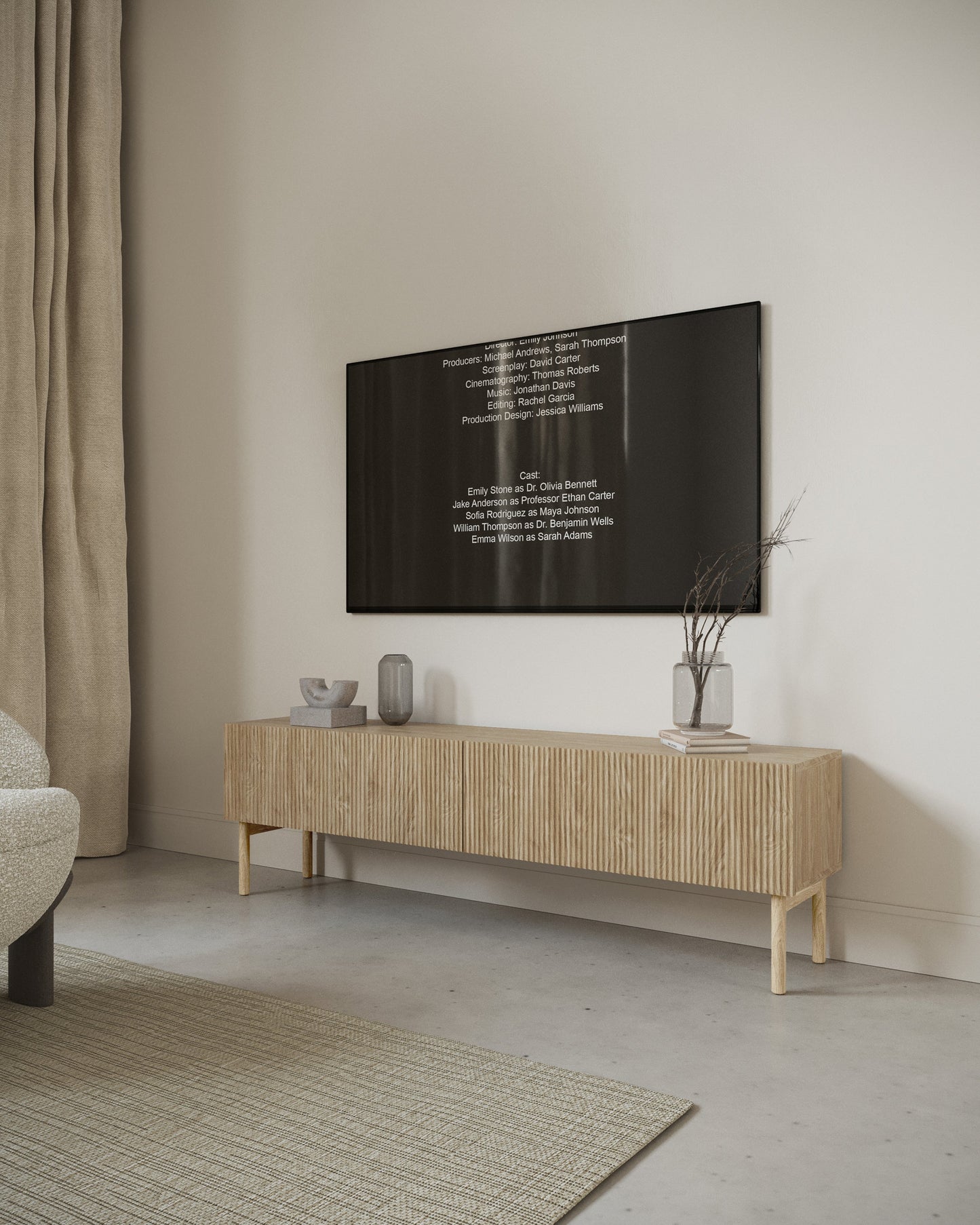 LOLI Skapis RTV stāvošs  175 cm, ozolkoks, eļļots - N1 Home