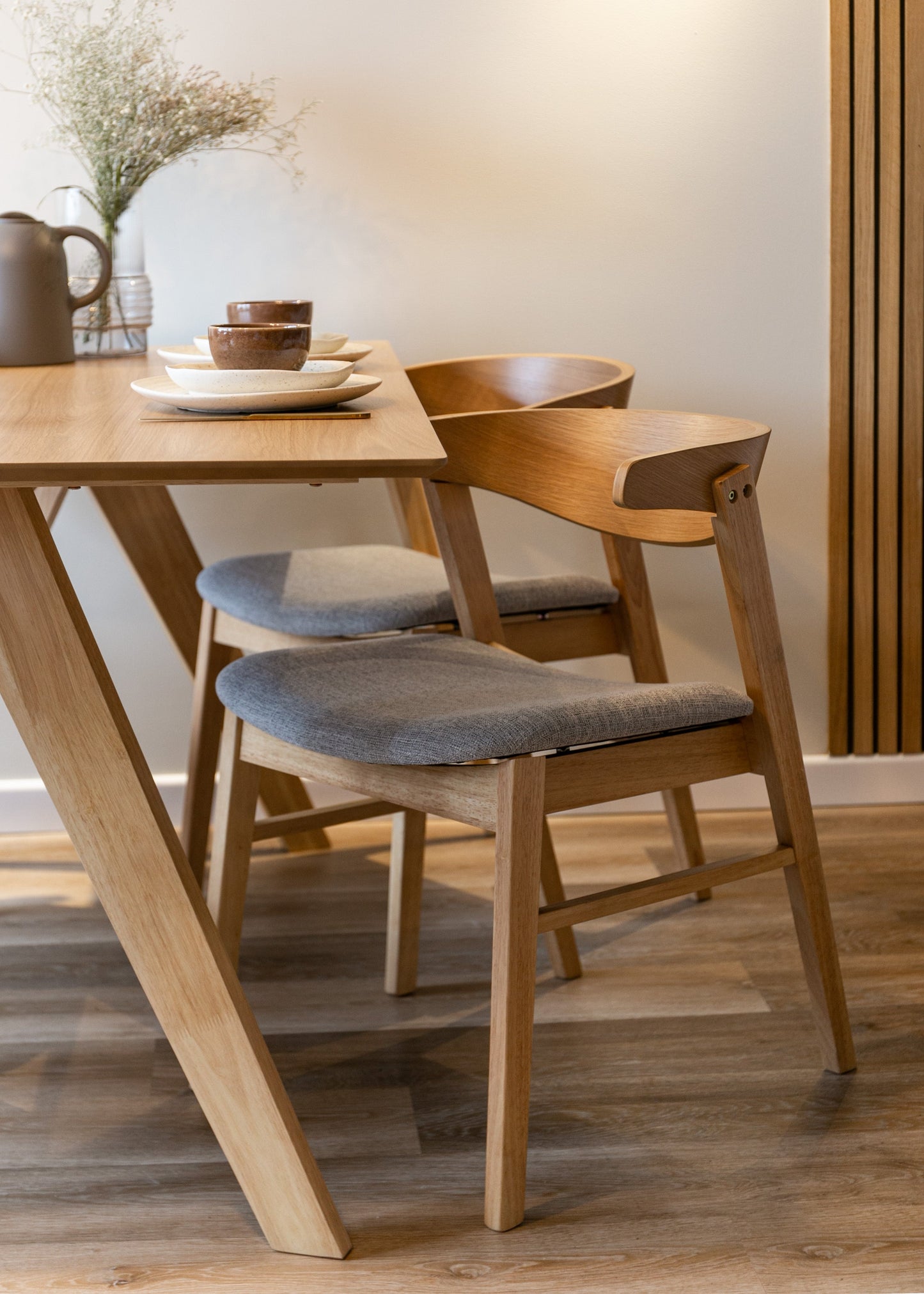 Krēsls Paniza 74/50/58 cm pelēks/ozols - N1 Home
