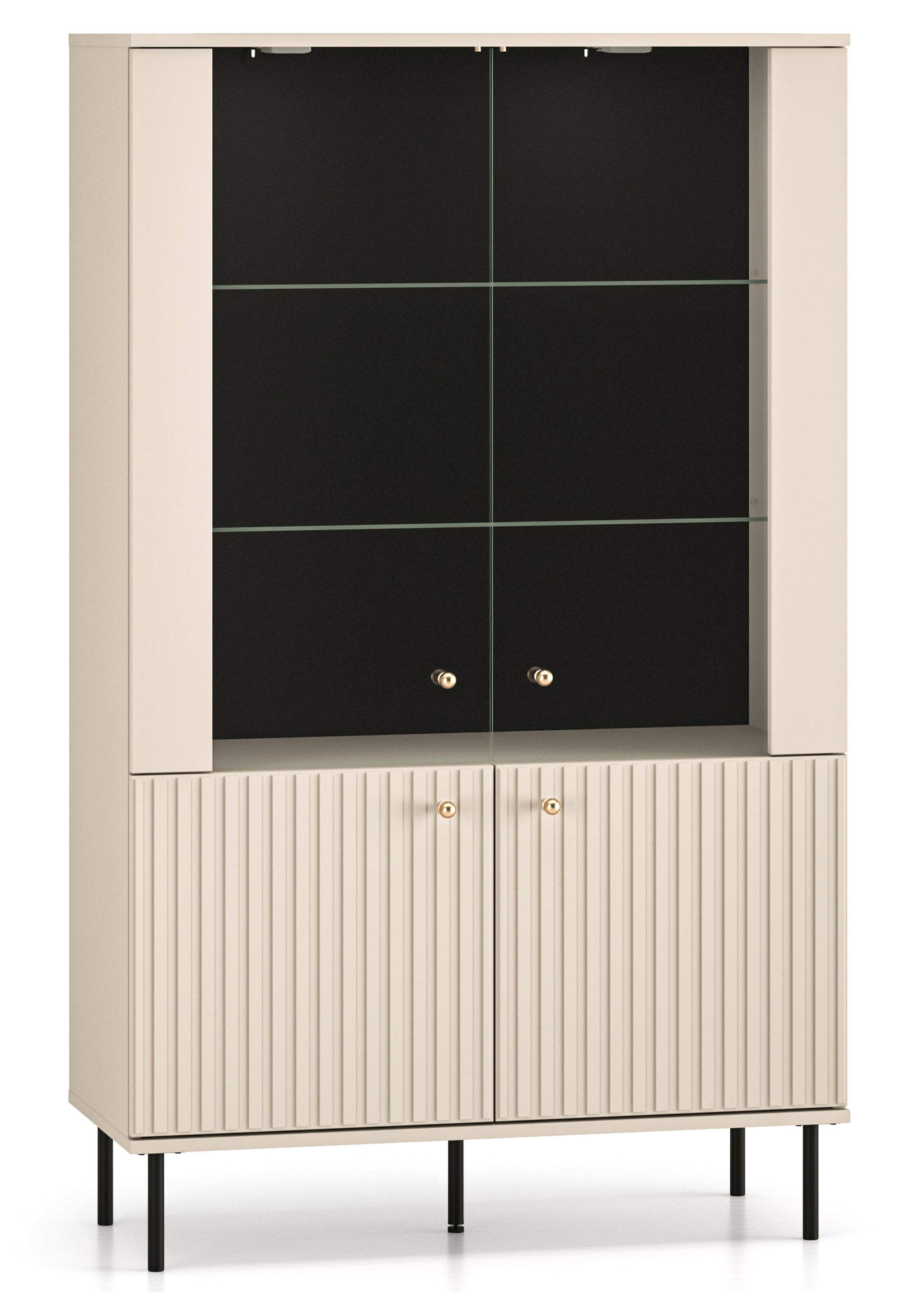 Vitrīnas skapis Galeto 151/92/40 cm bēšs - N1 Home