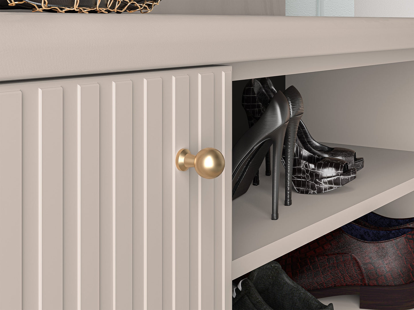 Apavu skapis Galeto 55/102/34 cm bēšs - N1 Home