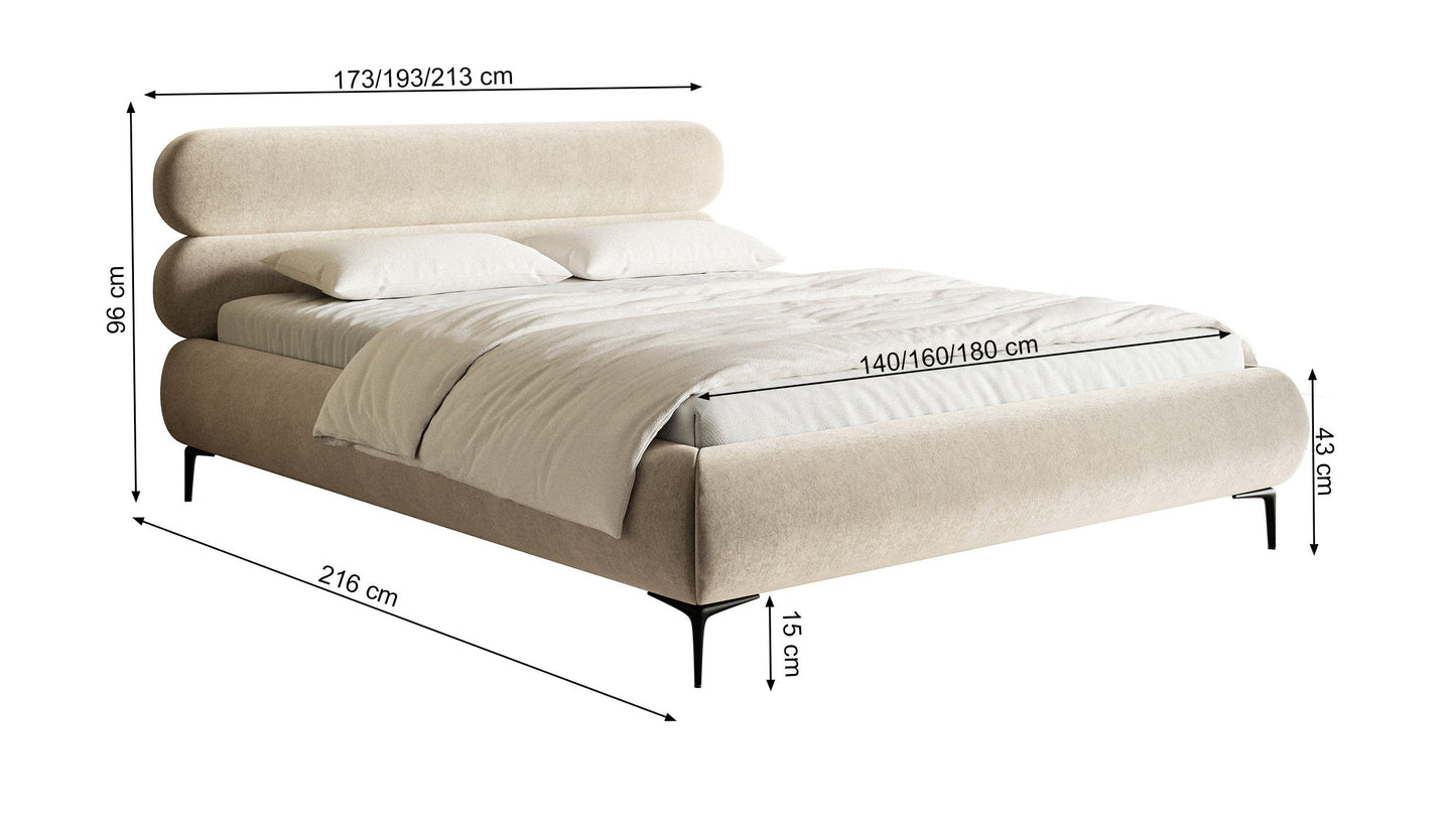 Gulta ar glabātuvi Loure 140/160/180x200 cm Amon 17/zelts kājas - N1 Home