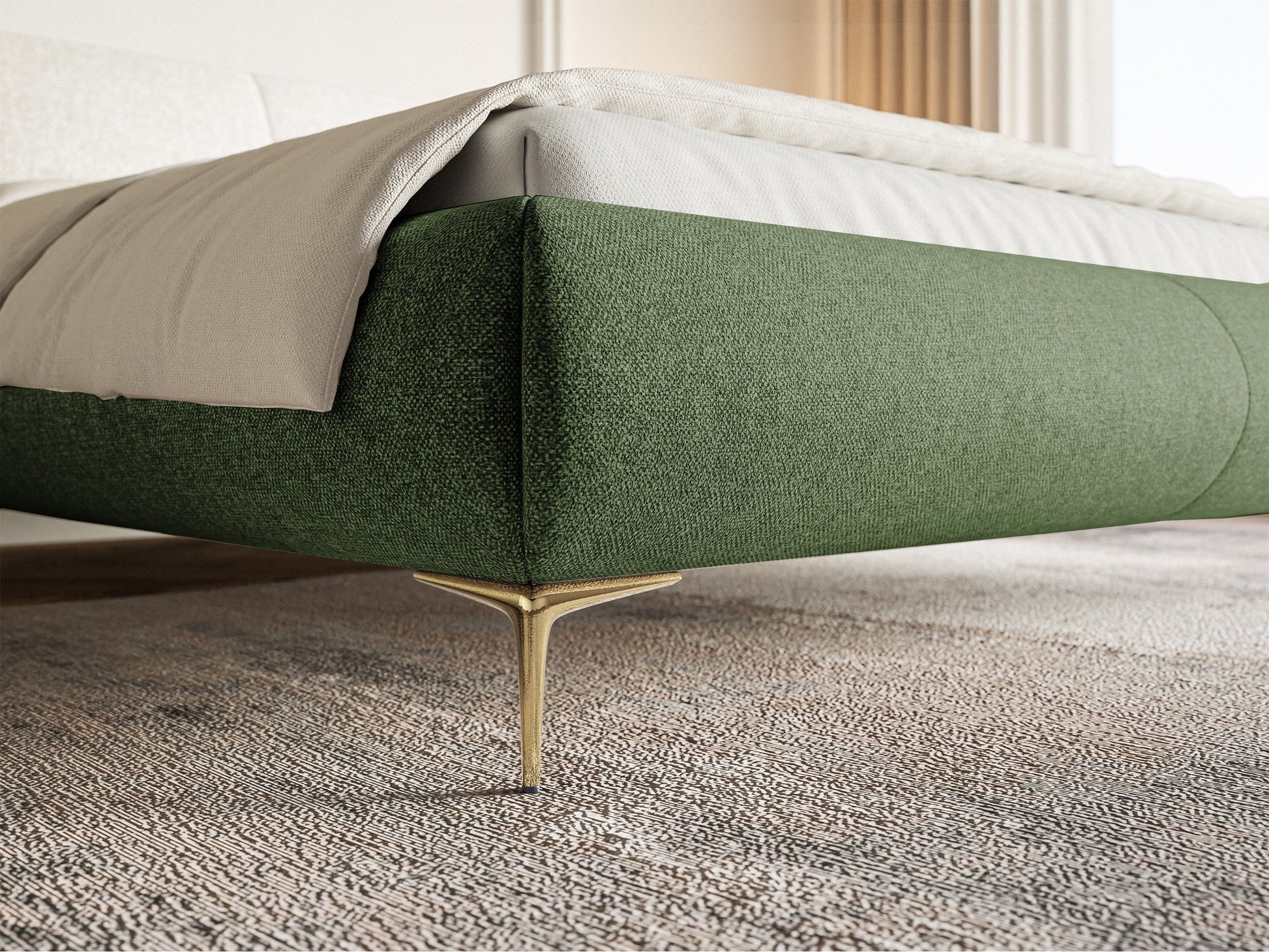 Gulta ar konteineru Valeo 140/160/180x 200 cm Toronto 13 (Lech), zelta kājas - N1 Home