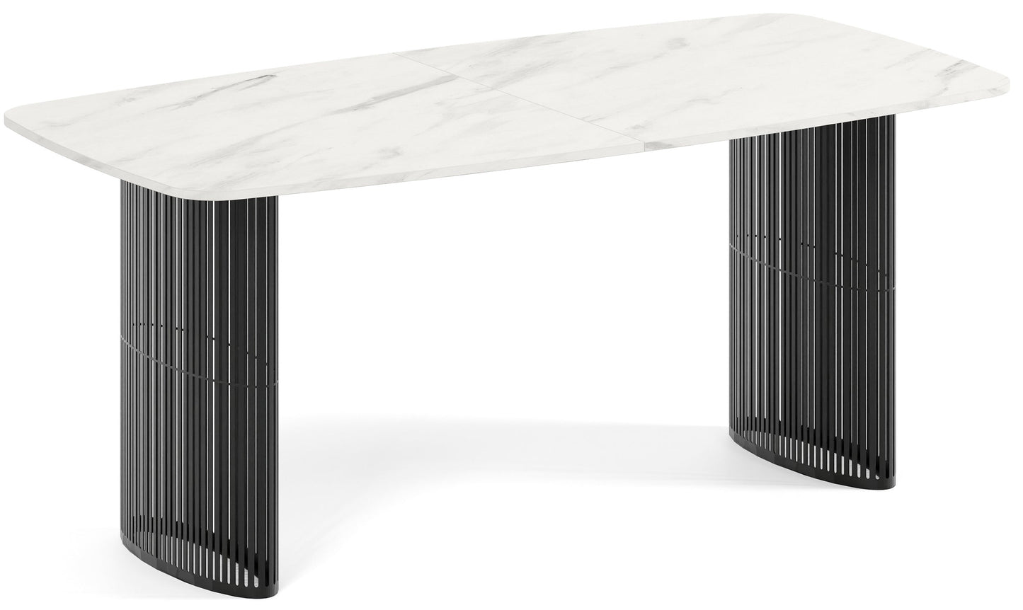 Galds Arco 180-256/76/90 cm melns/white Chromix/ar melnu apmali