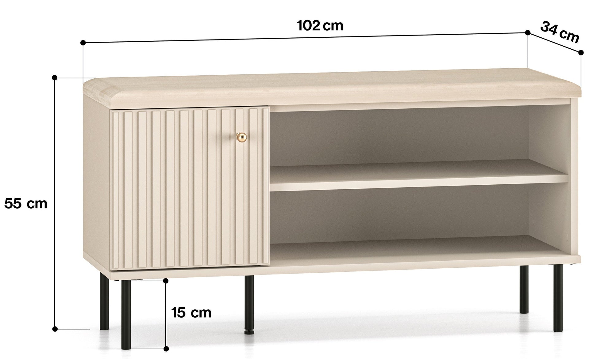 Apavu skapis Galeto 55/102/34 cm bēšs - N1 Home