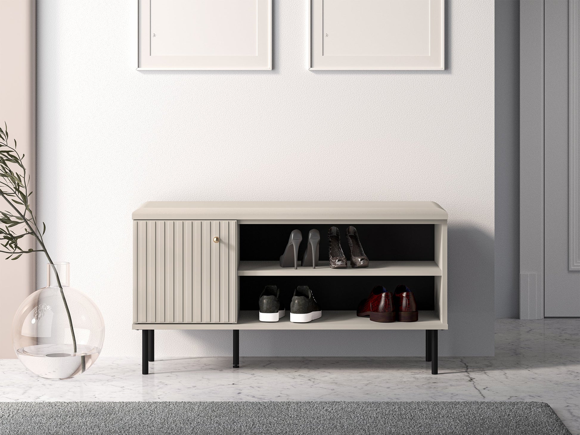 Apavu skapis Galeto 55/102/34 cm bēšs - N1 Home