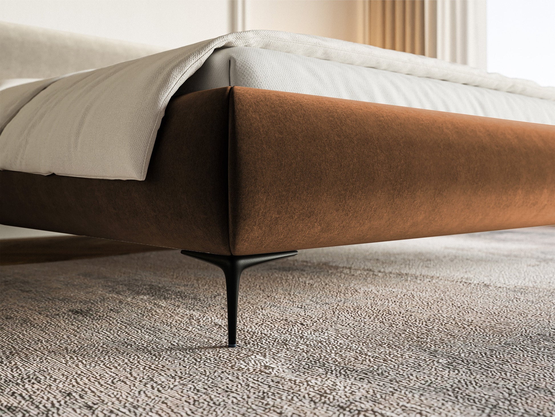 Gulta  Loure 140/160/180x200 cm Amon 24/melns kājas - N1 Home