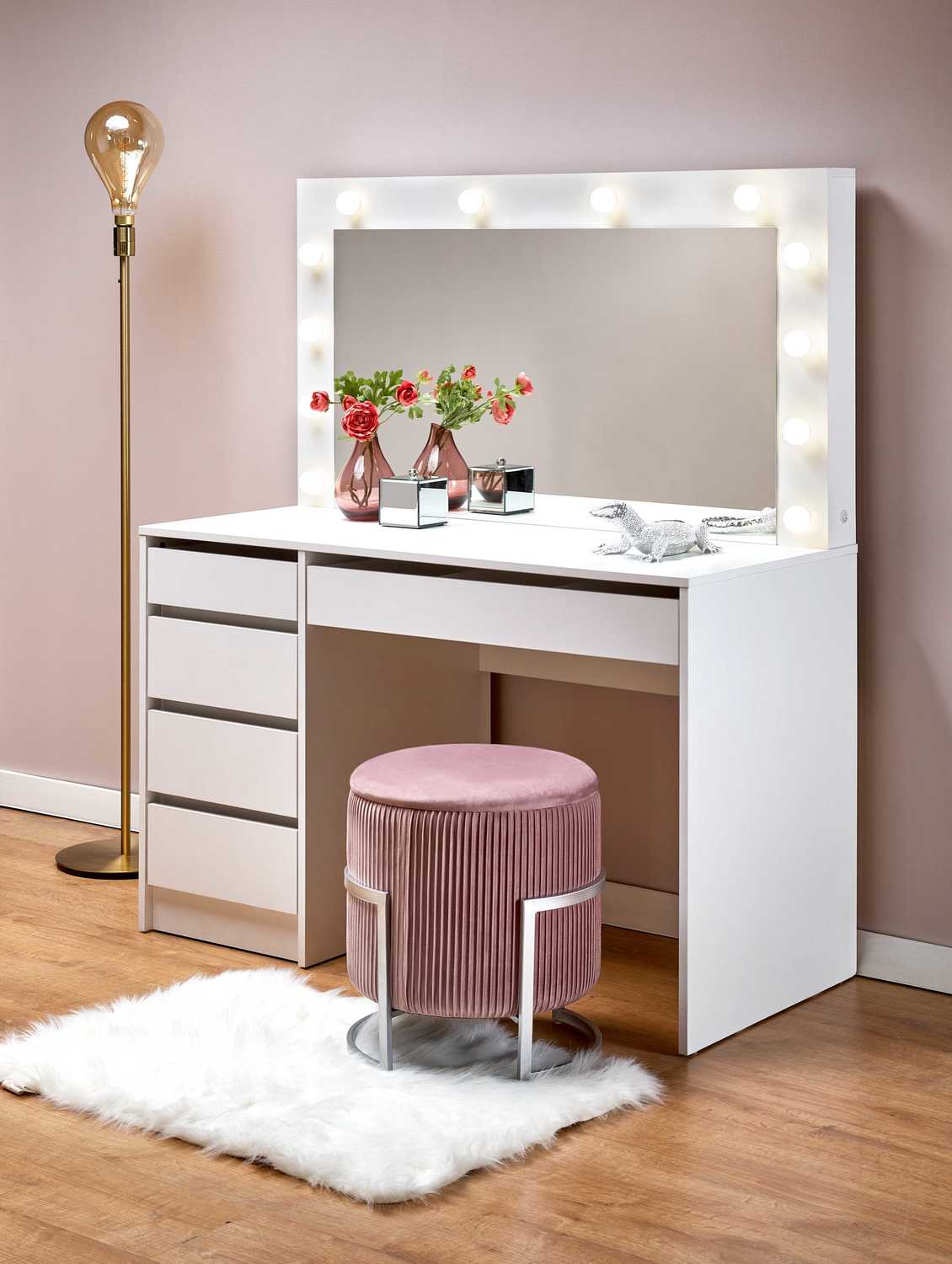 HLM balta konsole ar gaismu 120/55/140 cm - N1 Home