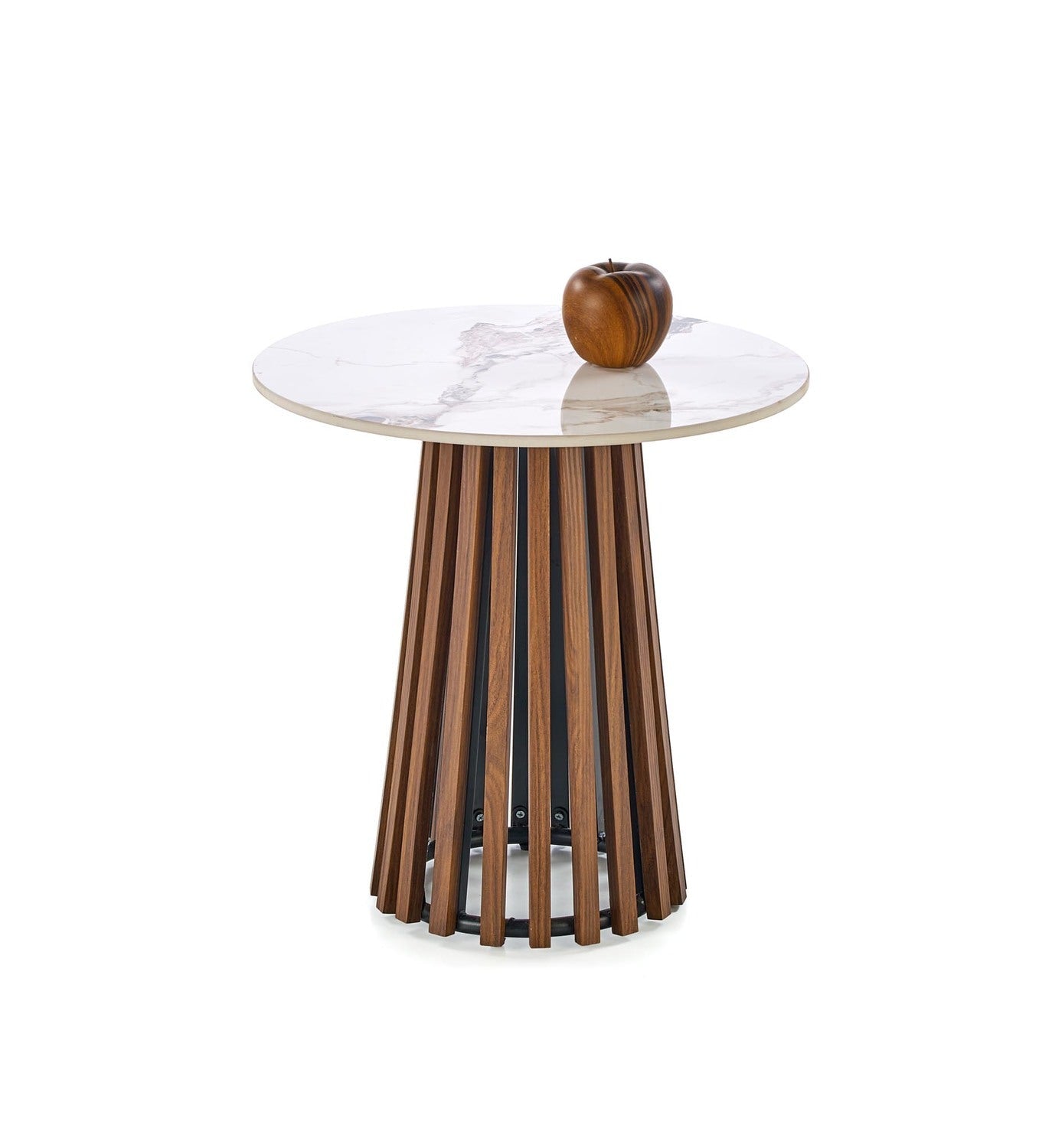 Kafijas galds Karin 50/51;  80/46 cm valrieksts/bēšs marmors - N1 Home