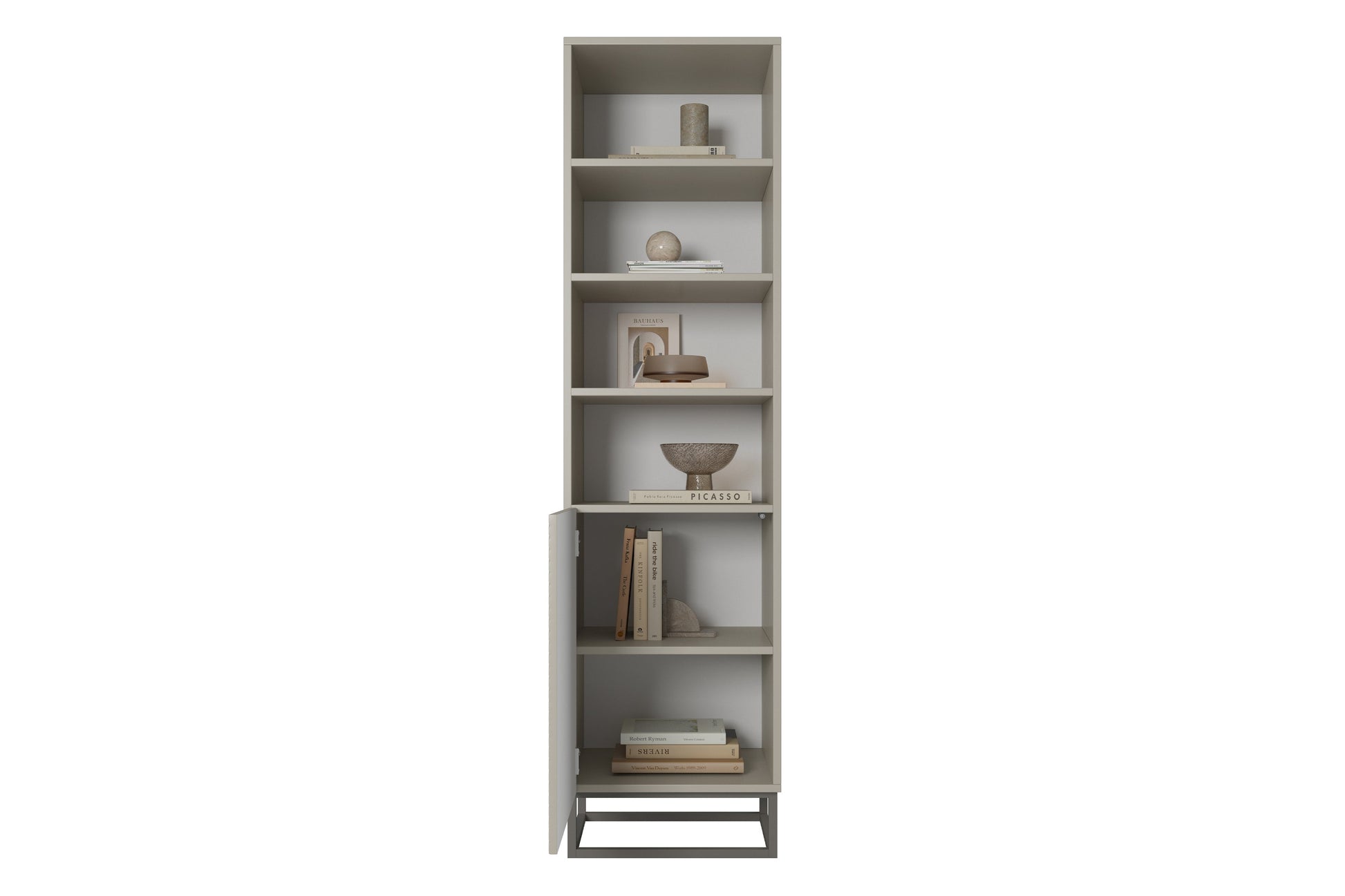 Skapis OSLO uz metāla kājām 190/43/50 cm kašmirs/kašmirs - N1 Home