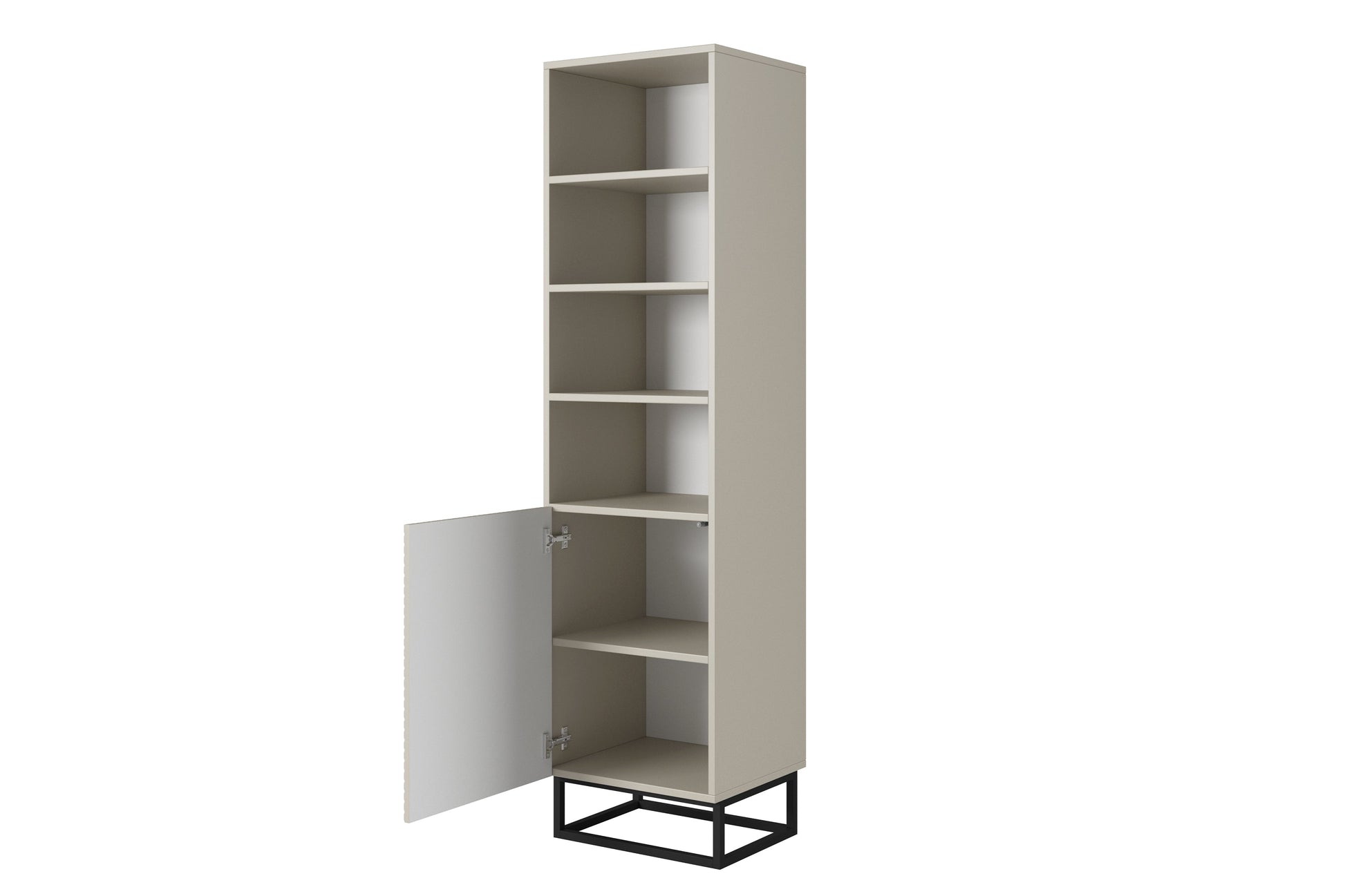 Skapis OSLO uz metāla kājām 190/43/50 cm kašmirs/melns - N1 Home
