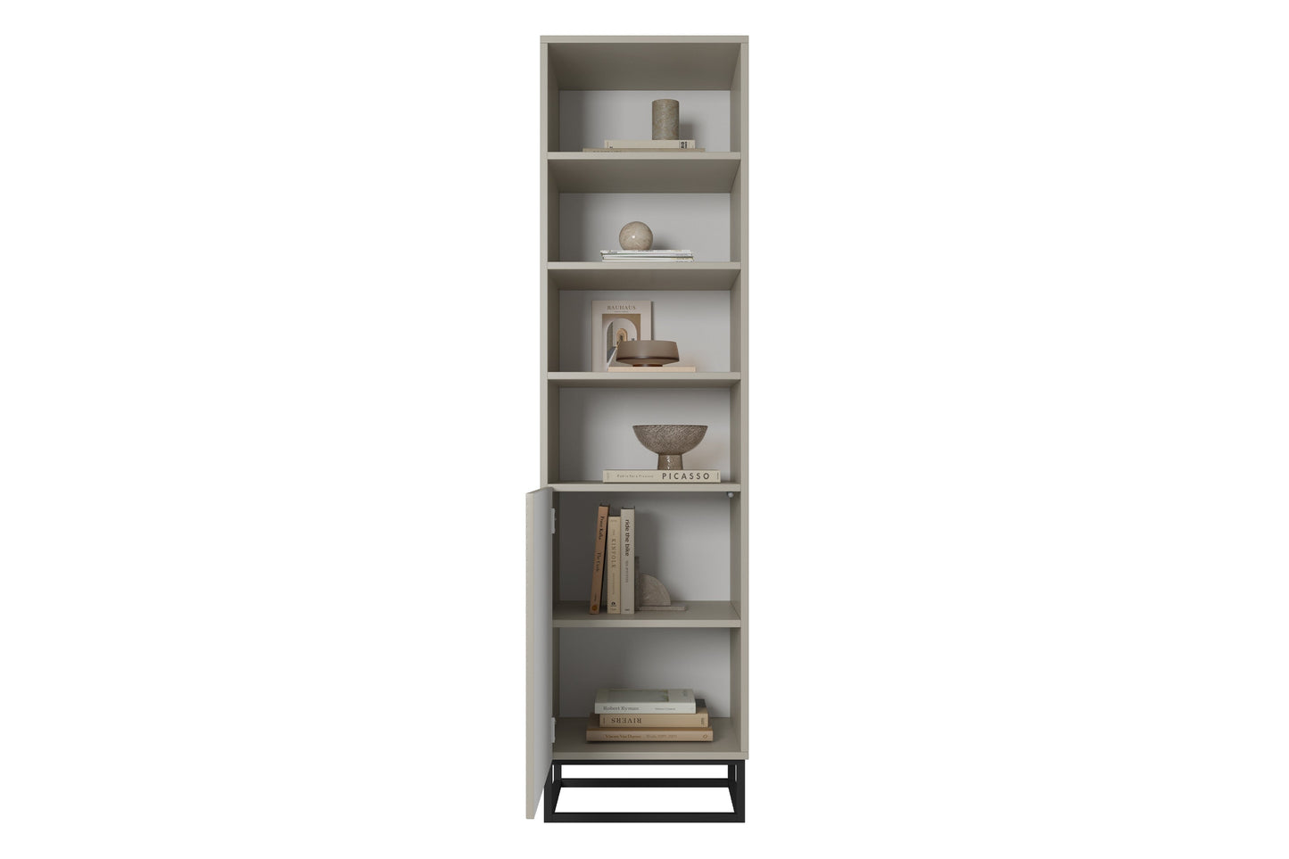 Skapis OSLO uz metāla kājām 190/43/50 cm kašmirs/melns - N1 Home