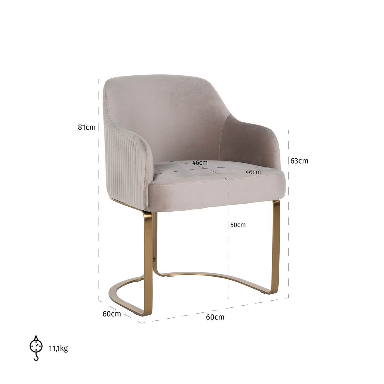 Krēsls Hadley Richmond Interiors 81/60/60 cm FR-Quartz 903 Khaki - N1 Home