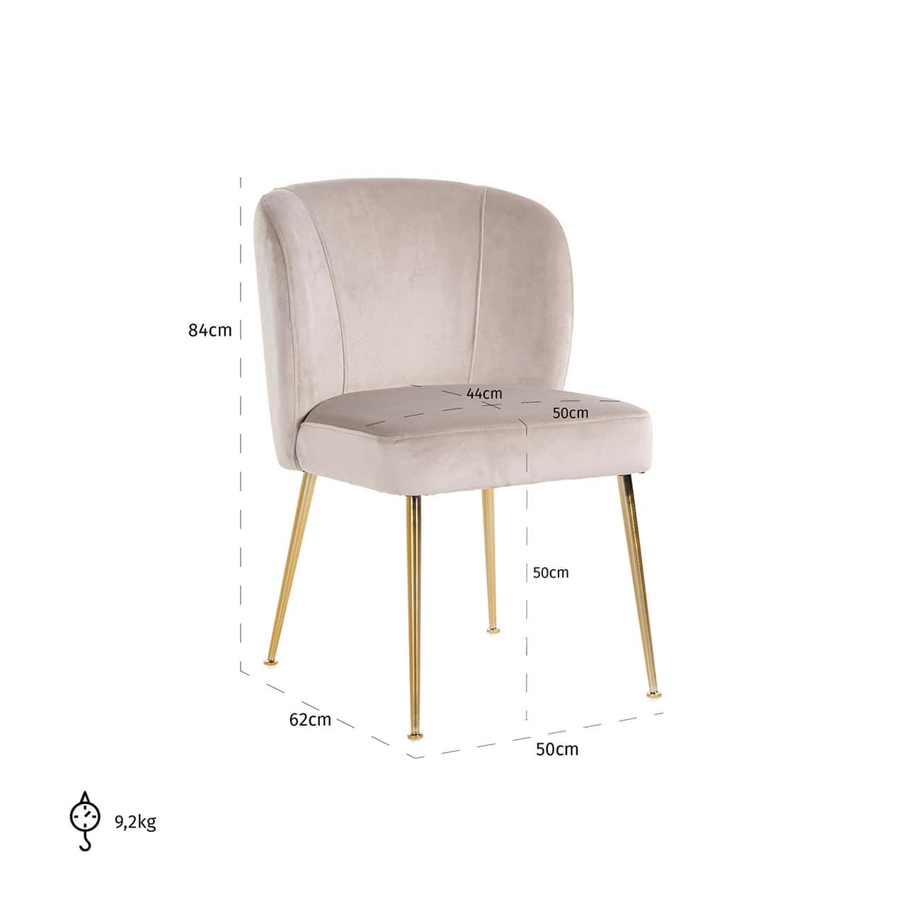 Krēsls Cannon Richmond Interiors 50/84/62 cm khaki velvet