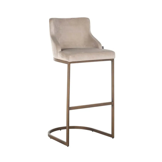 Bāra krēsls Bolton (Set of 2) Richmond Interiors 103/48/48 cm khaki velvet brushed gold - N1 Home
