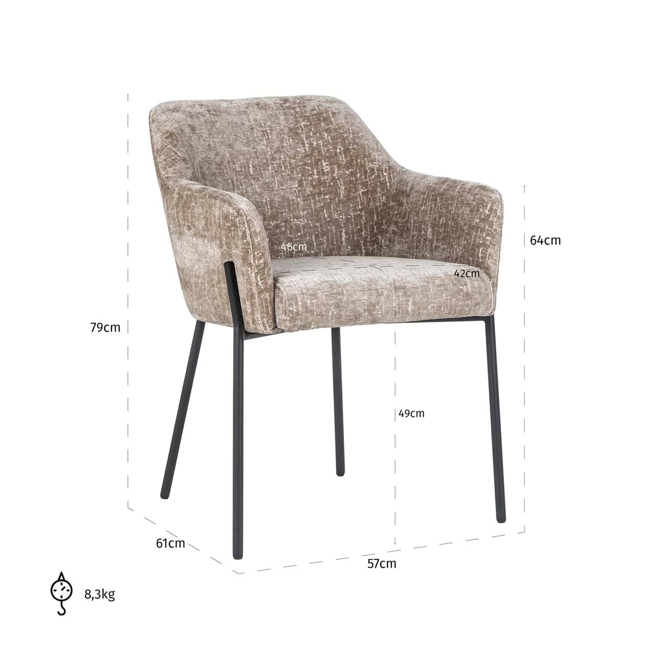 Krēsls Fay Richmond Interiors 57/79/61 cm shitake island