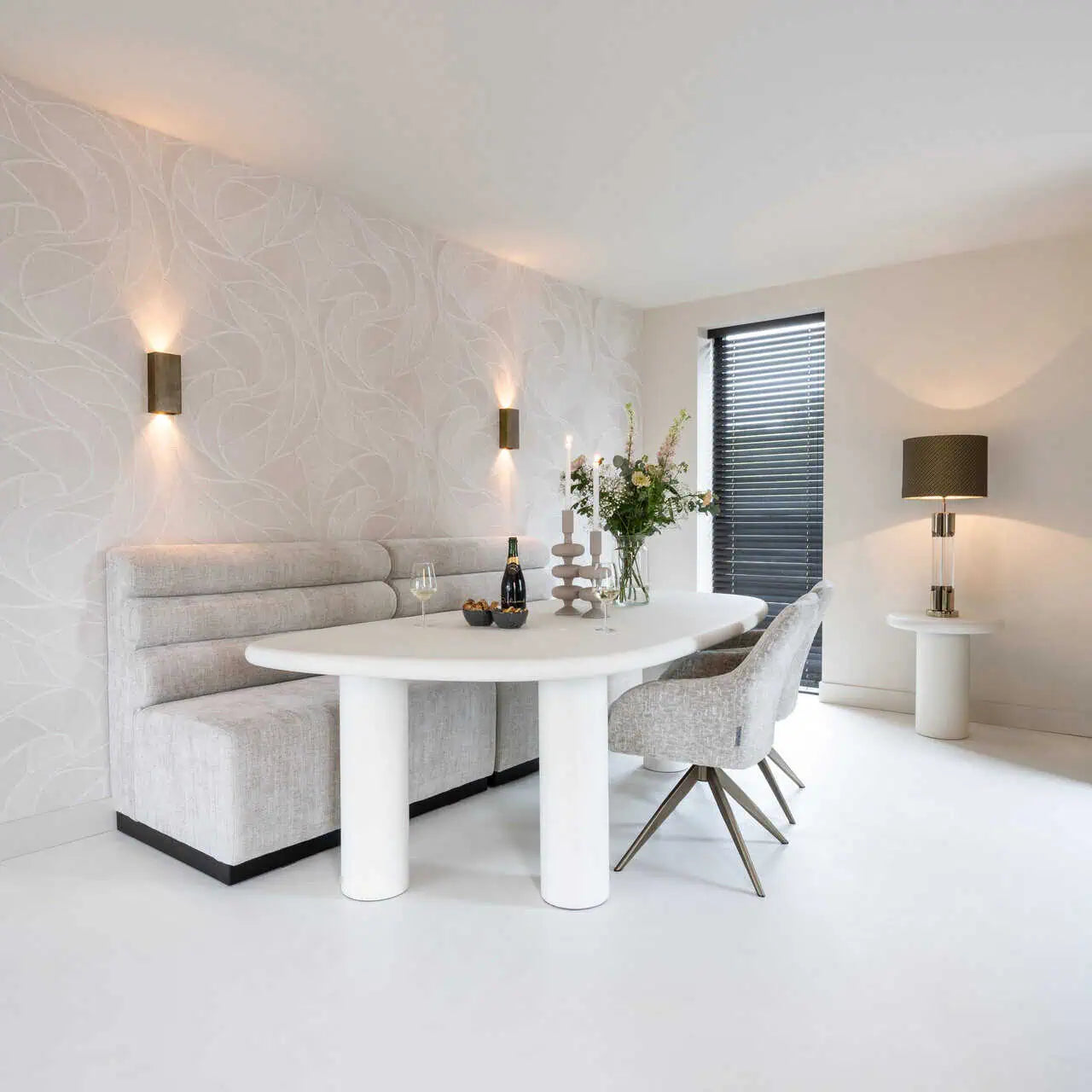 Galds Bloomstone white Richmond Interiors 76/235/120 cm balts - N1 Home
