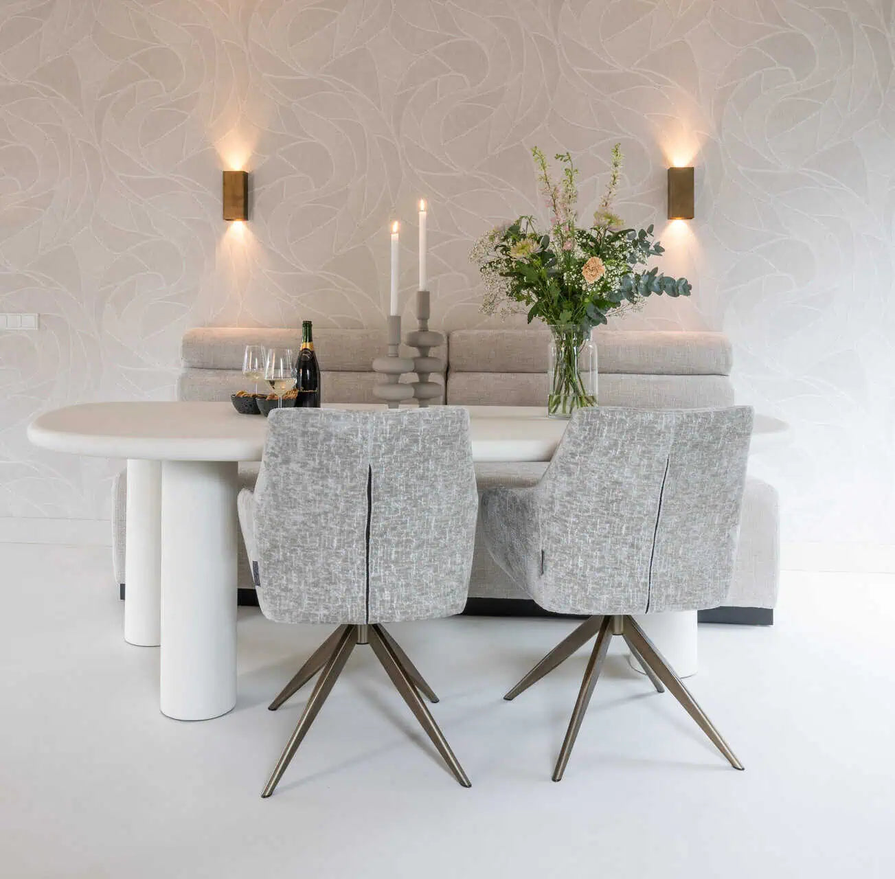 Galds Bloomstone white Richmond Interiors 76/235/120 cm balts - N1 Home