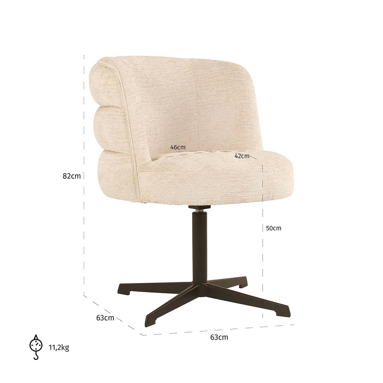Krēsls Alexander Jones Richmond Interiors 64/82/66 cm cream fusion (Chadwick)