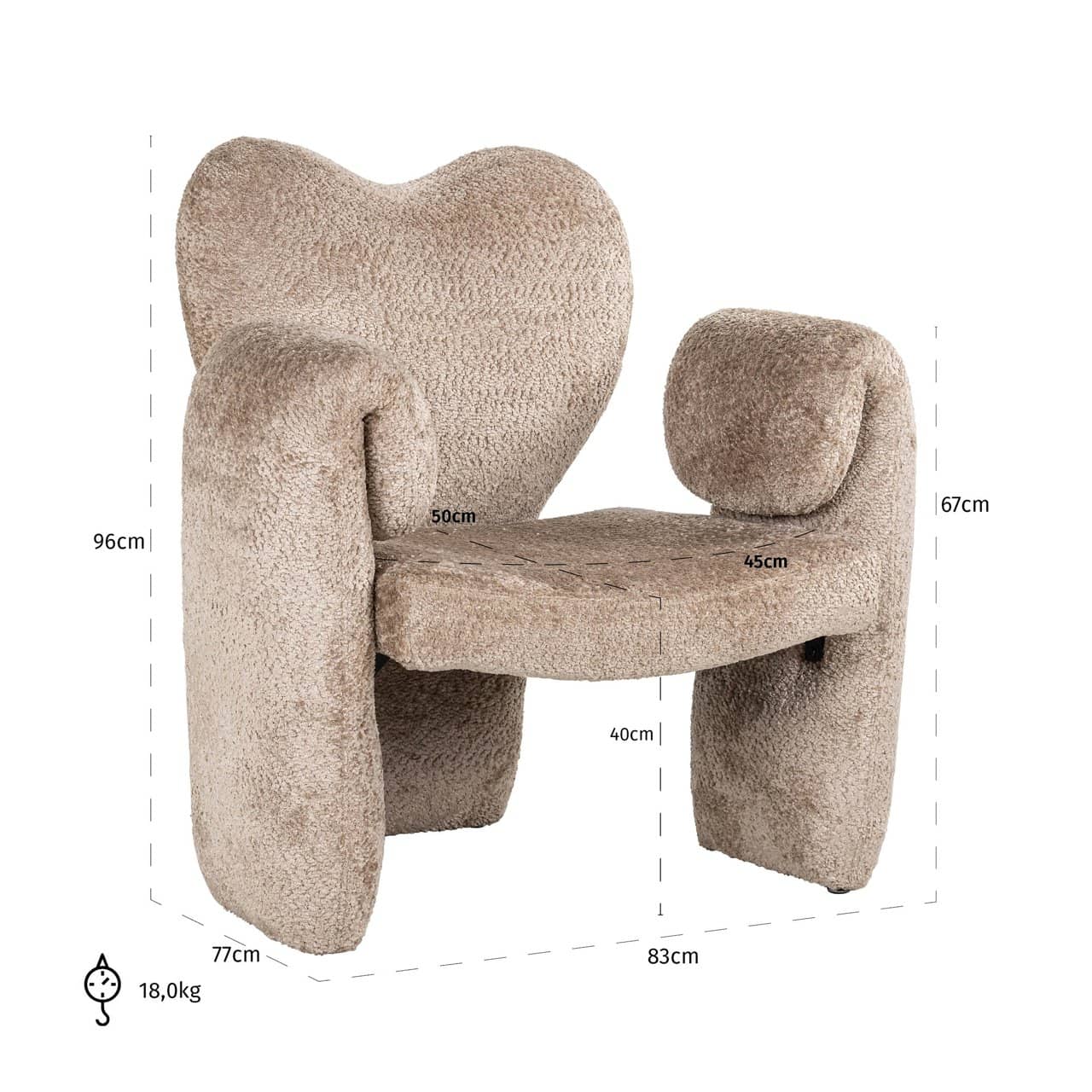 Krēsls Didi Richmond Interiors 83/96/77 cm sheep natural