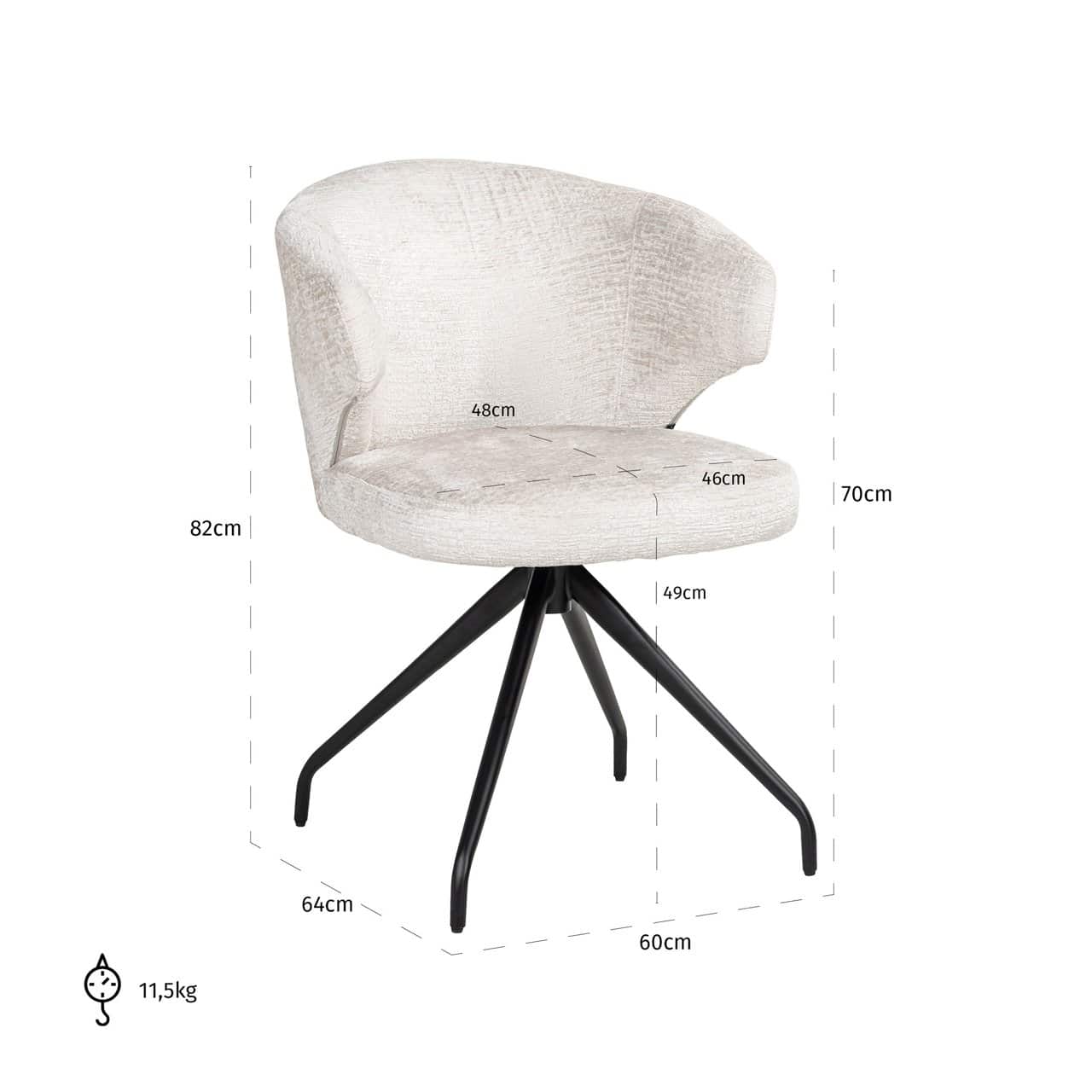 Krēsls Milly Richmond Interiors 60/82/64 cm cream fusion