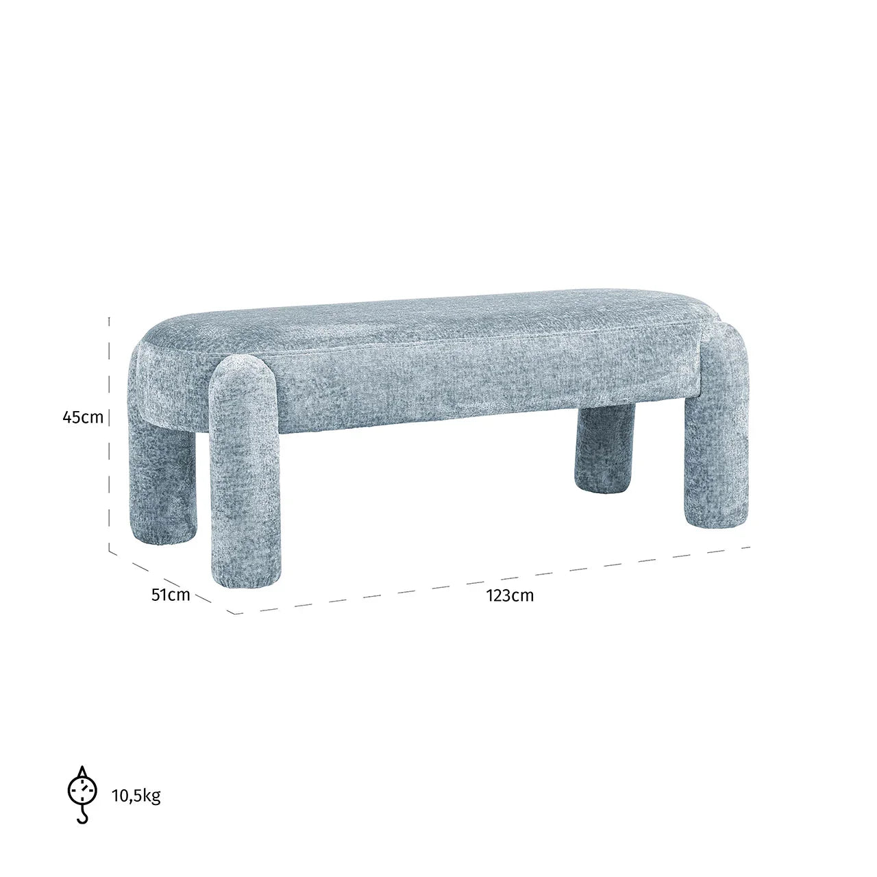 Sols Holly Richmond Interiors 45/125/50 cm Bergen 602 Light blue Chenille - N1 Home
