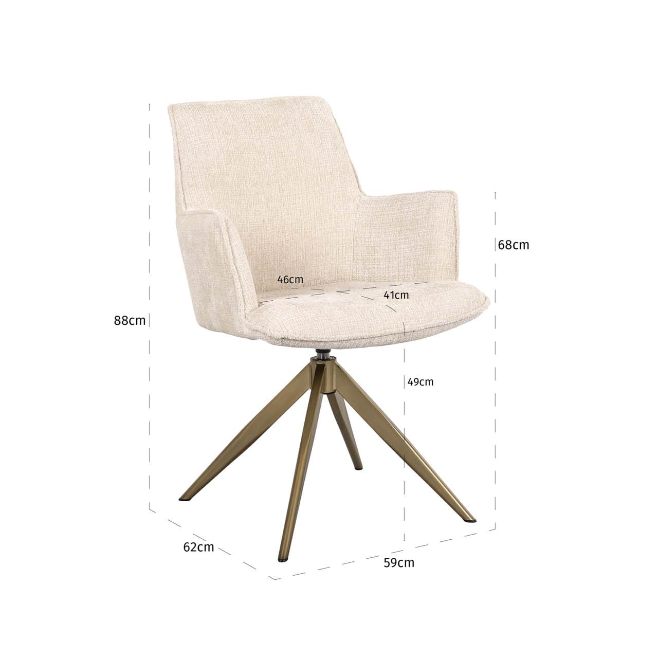 Krēsls Dakota Richmond Interiors 59/88/62 cm niagara bēšs