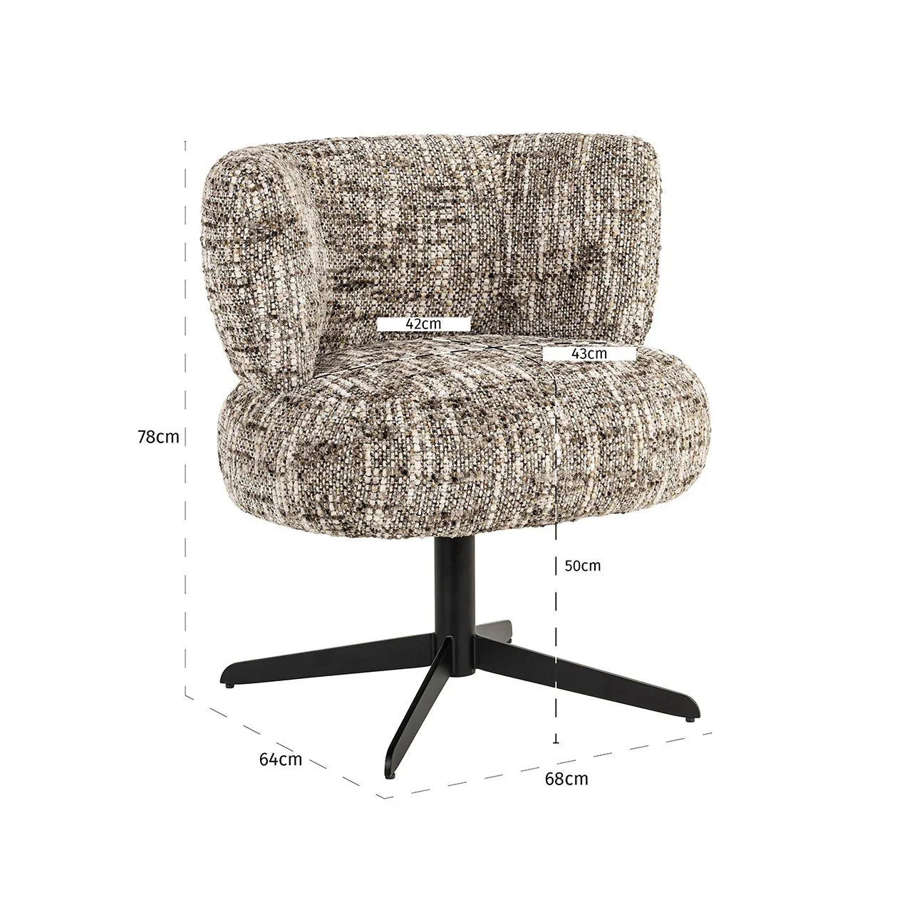Grozāmais krēsls Alexis Richmond Interiors 78/68/64 cm Brown omara - N1 Home