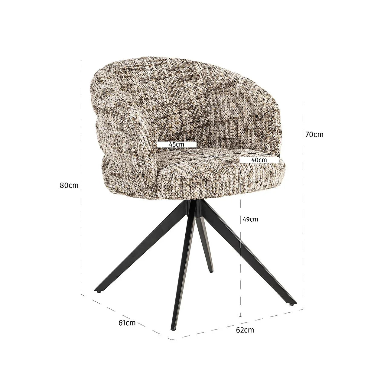 Grozāmais krēsls Serenity Richmond Interiors 79/61/60 cm Brown omara - N1 Home